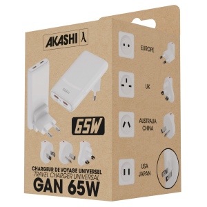 PASO - CHARGEUR SECTEUR 65W UNIVERSEL - EU/US/UK/AUS 3