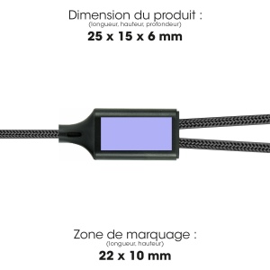 RENKEI - CÂBLE DE CHARGE 4 EN 1 20W EN MATÉRIAUX RECYCLÉS - NOIR 2