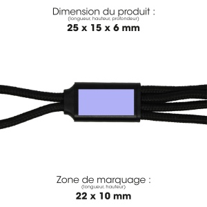 MIJI - CÂBLE COURT 4 EN 1 18 CM À CHARGE RAPIDE 20W EN MATÉRIAUX RECYCLÉS - NOIR 2