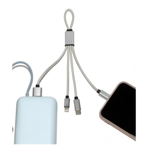 MIJI - CÂBLE COURT 4 EN 1 18 CM À CHARGE RAPIDE 20W EN MATÉRIAUX RECYCLÉS - SILVER 6