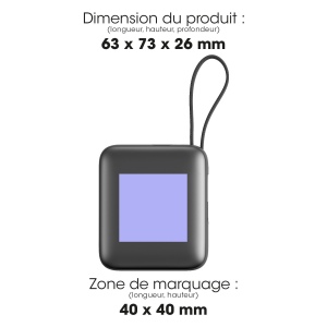 BUSHI - Batterie Powerbank 10,000 mAh avec câbles intégrés à charge rapide 22,5W 2