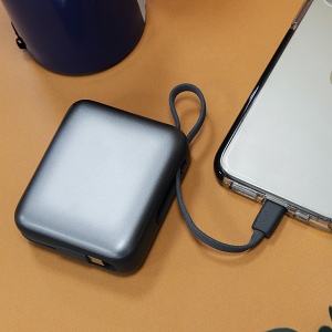 BUSHI - Batterie Powerbank 10,000 mAh avec câbles intégrés à charge rapide 22,5W 4