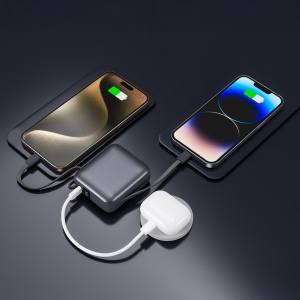 BUSHI - Batterie Powerbank 10,000 mAh avec câbles intégrés à charge rapide 22,5W 7