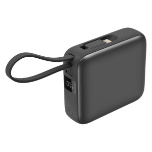 BUSHI - Batterie Powerbank 10,000 mAh avec câbles intégrés à charge rapide 22,5W