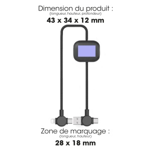 OKI - CÂBLE LONG 4 EN 1 À CHARGE ULTRA-RAPIDE 60W & TRANSFERT DE DONNÉES 2