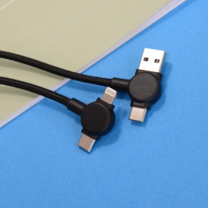 OKI - CÂBLE LONG 4 EN 1 À CHARGE ULTRA-RAPIDE 60W & TRANSFERT DE DONNÉES 5