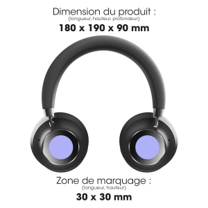 JUNDO - CASQUE À RÉDUCTION DE BRUIT ANC BLUETOOTH SANS FIL NOIR ET ALUMINIUM 2