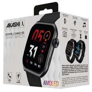 SHOKKA - MONTRE CONNECTEE NOIRE AVEC ECRAN AMOLED INCURVE 3