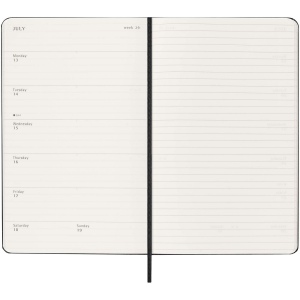 Agenda L hebdomadaire 12 mois Moleskine à couverture rigide 24