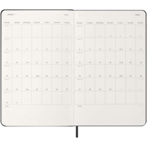 Agenda L vertical 12 mois Moleskine à couverture rigide 7