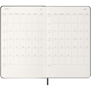 Agenda L hebdomadaire horizontal 12 mois Moleskine à couverture rigide 6