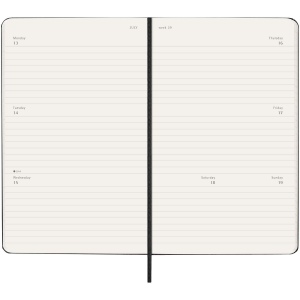 Agenda L hebdomadaire horizontal 12 mois Moleskine à couverture rigide 7