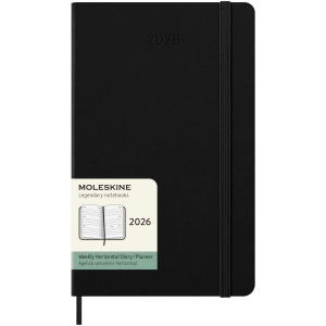 Agenda L hebdomadaire horizontal 12 mois Moleskine à couverture rigide