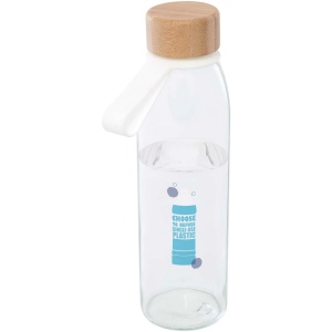 Bouteille d'eau en verre Porto de 500 ml avec poignée en silicone et couvercle en bambou 16