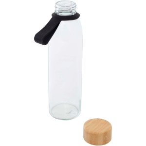 Bouteille d'eau en verre Porto de 500 ml avec poignée en silicone et couvercle en bambou 17