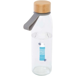 Bouteille d'eau en verre Porto de 500 ml avec poignée en silicone et couvercle en bambou 14