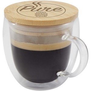 Tasse en verre Lenora de 250 ml avec couvercle en bambou 3