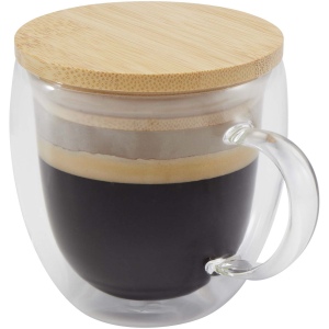 Tasse en verre Lenora de 250 ml avec couvercle en bambou 2