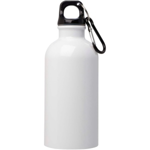Bouteille d'eau Oregon de 400 ml simple paroi en acier recyclé certifié RCS avec mousqueton 24