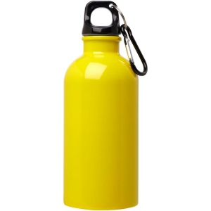 Bouteille d'eau Oregon de 400 ml simple paroi en acier recyclé certifié RCS avec mousqueton 25