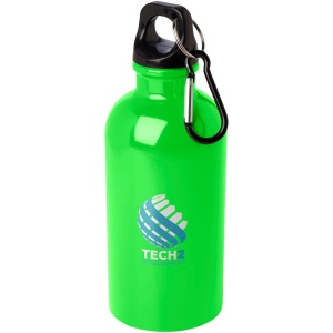 Bouteille d'eau Oregon de 400 ml simple paroi en acier recyclé certifié RCS avec mousqueton 26
