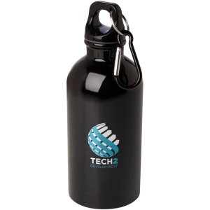 Bouteille d'eau Oregon de 400 ml simple paroi en acier recyclé certifié RCS avec mousqueton 27