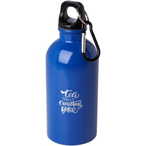 Bouteille d'eau Oregon de 400 ml simple paroi en acier recyclé certifié RCS avec mousqueton 34