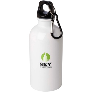 Bouteille d'eau Oregon de 400 ml simple paroi en acier recyclé certifié RCS avec mousqueton 36