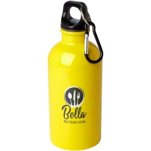 Bouteille d'eau Oregon de 400 ml simple paroi en acier recyclé certifié RCS avec mousqueton 37