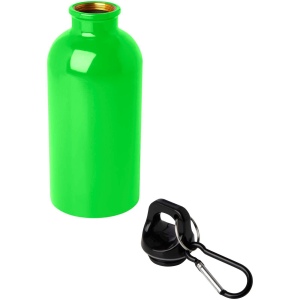 Bouteille d'eau Oregon de 400 ml simple paroi en acier recyclé certifié RCS avec mousqueton 38