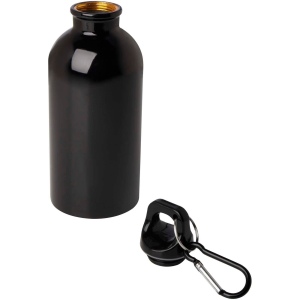 Bouteille d'eau Oregon de 400 ml simple paroi en acier recyclé certifié RCS avec mousqueton 39