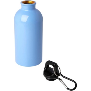 Bouteille d'eau Oregon de 400 ml simple paroi en acier recyclé certifié RCS avec mousqueton 40