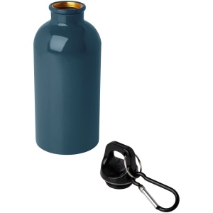 Bouteille d'eau Oregon de 400 ml simple paroi en acier recyclé certifié RCS avec mousqueton 41