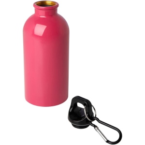 Bouteille d'eau Oregon de 400 ml simple paroi en acier recyclé certifié RCS avec mousqueton 42