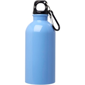 Bouteille d'eau Oregon de 400 ml simple paroi en acier recyclé certifié RCS avec mousqueton 16