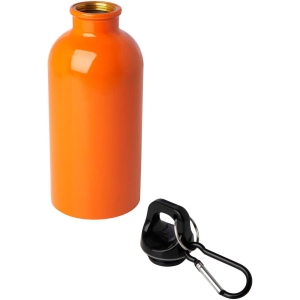 Bouteille d'eau Oregon de 400 ml simple paroi en acier recyclé certifié RCS avec mousqueton 43
