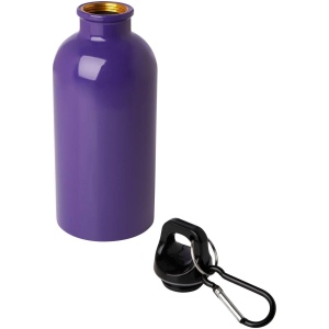 Bouteille d'eau Oregon de 400 ml simple paroi en acier recyclé certifié RCS avec mousqueton 44
