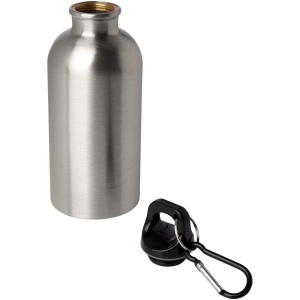 Bouteille d'eau Oregon de 400 ml simple paroi en acier recyclé certifié RCS avec mousqueton 47