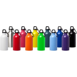 Bouteille d'eau Oregon de 400 ml simple paroi en acier recyclé certifié RCS avec mousqueton 57