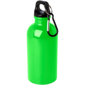 Bouteille d'eau Oregon de 400 ml simple paroi en acier recyclé certifié RCS avec mousqueton 2