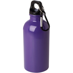 Bouteille d'eau Oregon de 400 ml simple paroi en acier recyclé certifié RCS avec mousqueton 8