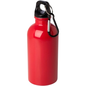 Bouteille d'eau Oregon de 400 ml simple paroi en acier recyclé certifié RCS avec mousqueton 9