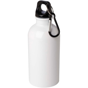 Bouteille d'eau Oregon de 400 ml simple paroi en acier recyclé certifié RCS avec mousqueton 12