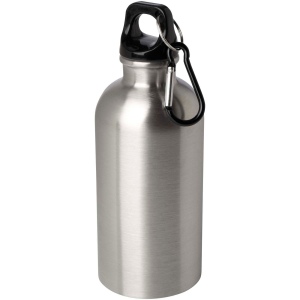 Bouteille d'eau Oregon de 400 ml simple paroi en acier recyclé certifié RCS avec mousqueton 11