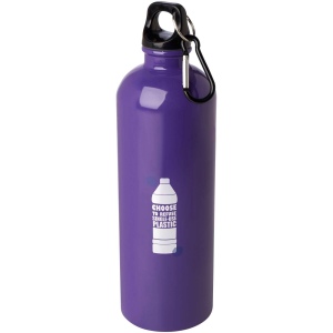 Bouteille d'eau Oregon de 750 ml simple paroi en acier recyclé certifié RCS avec mousqueton 32