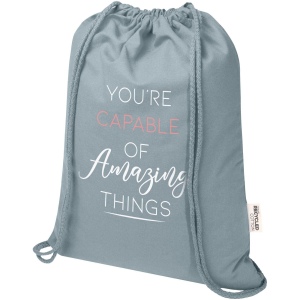 Sac de 5 L avec cordon Oregon Blend en coton recyclé 140 g/m² certifié GRS 15