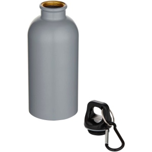 Bouteille d’eau Oregon de 400 ml à simple paroi avec finition MATE, en acier inoxydable recyclé certifié RCS avec mousqueton 15
