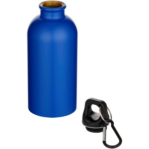Bouteille d’eau Oregon de 400 ml à simple paroi avec finition MATE, en acier inoxydable recyclé certifié RCS avec mousqueton 16