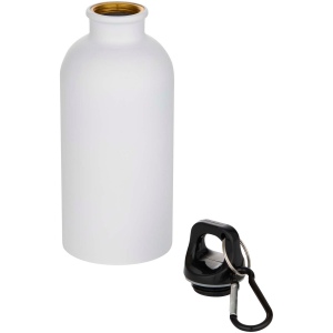Bouteille d’eau Oregon de 400 ml à simple paroi avec finition MATE, en acier inoxydable recyclé certifié RCS avec mousqueton 17
