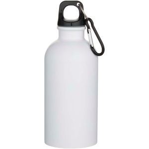 Bouteille d’eau Oregon de 400 ml à simple paroi avec finition MATE, en acier inoxydable recyclé certifié RCS avec mousqueton 9